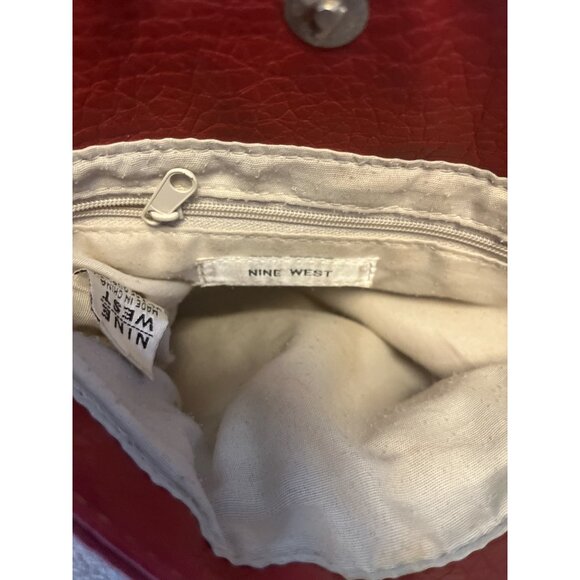 Nine West Red Faux Leather Crossbody Wristlet – Convertible Bag with Chain Strap - Picture 6 of 7